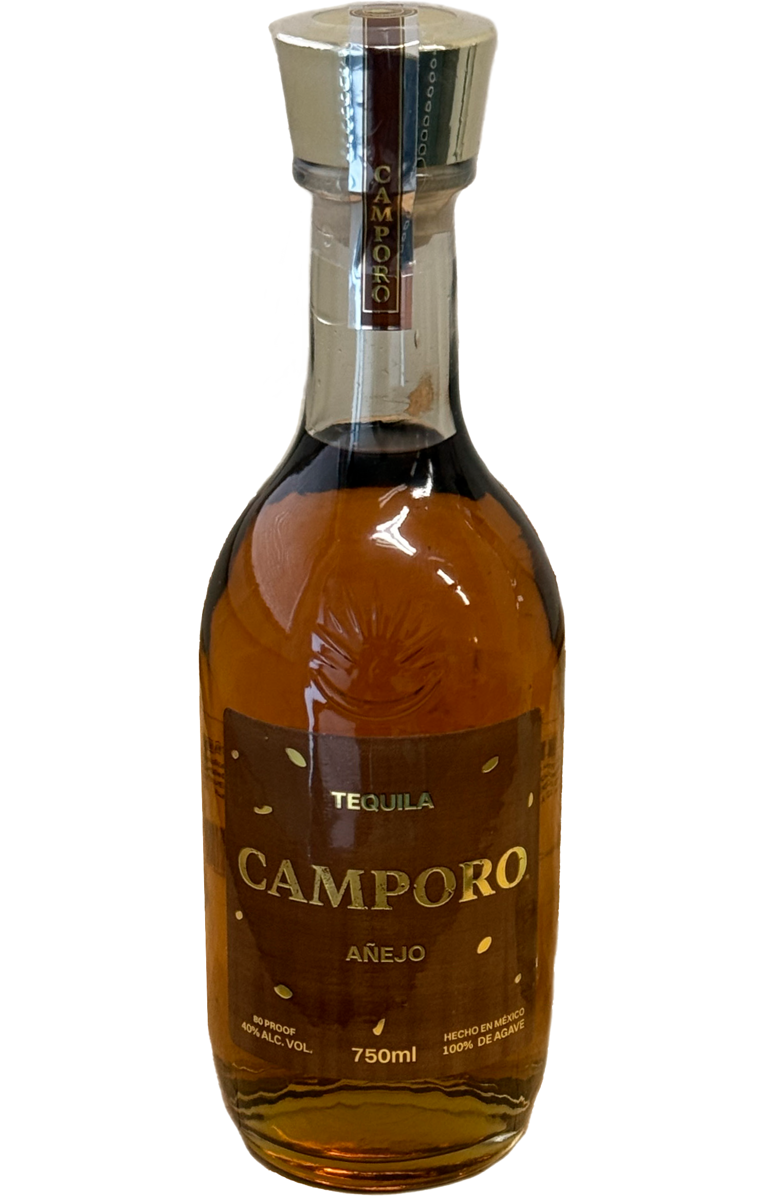 Botella grande de Tequila Camporo Añejo